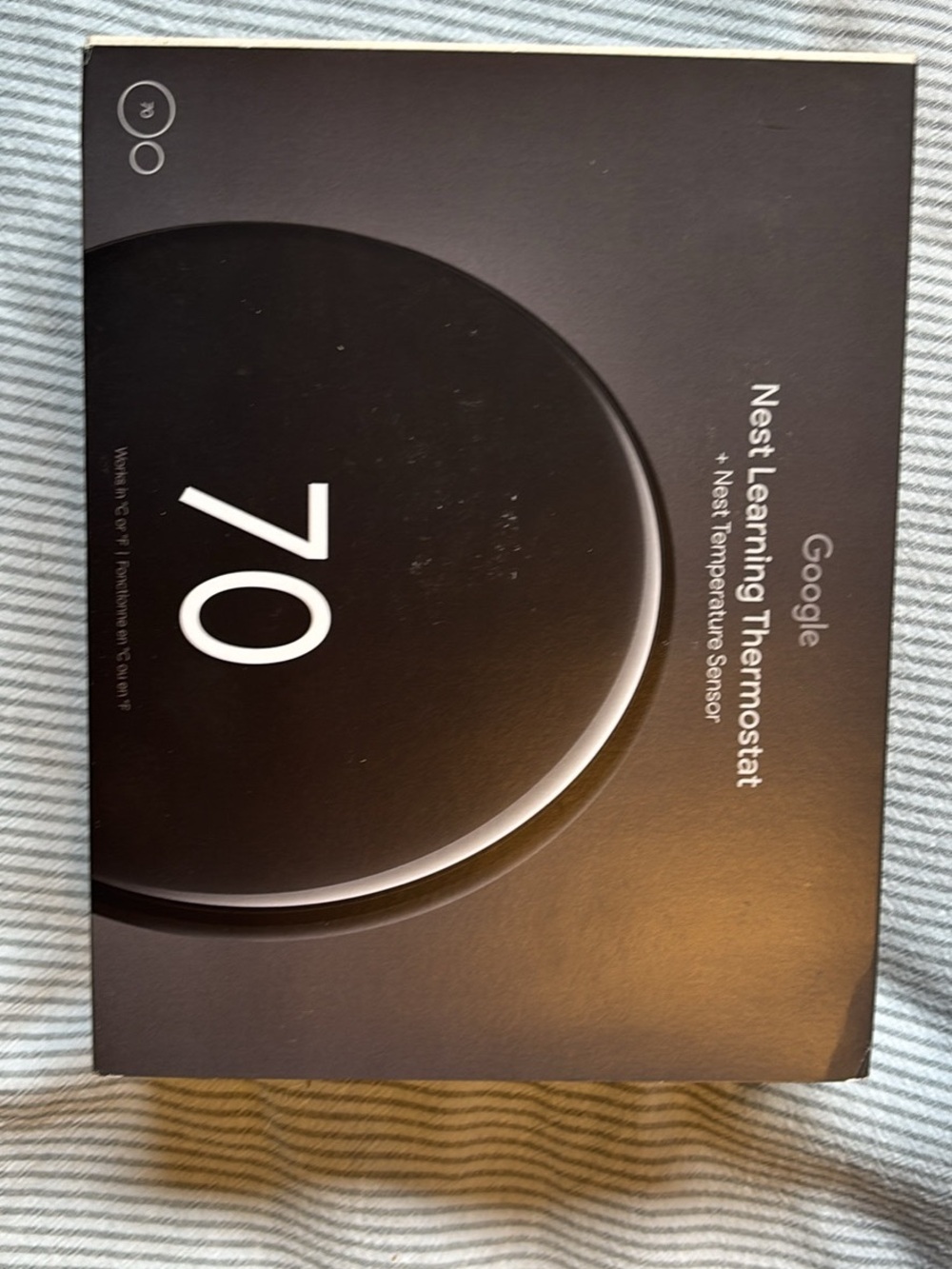 Google Smart Thermostat in Black and White Accents